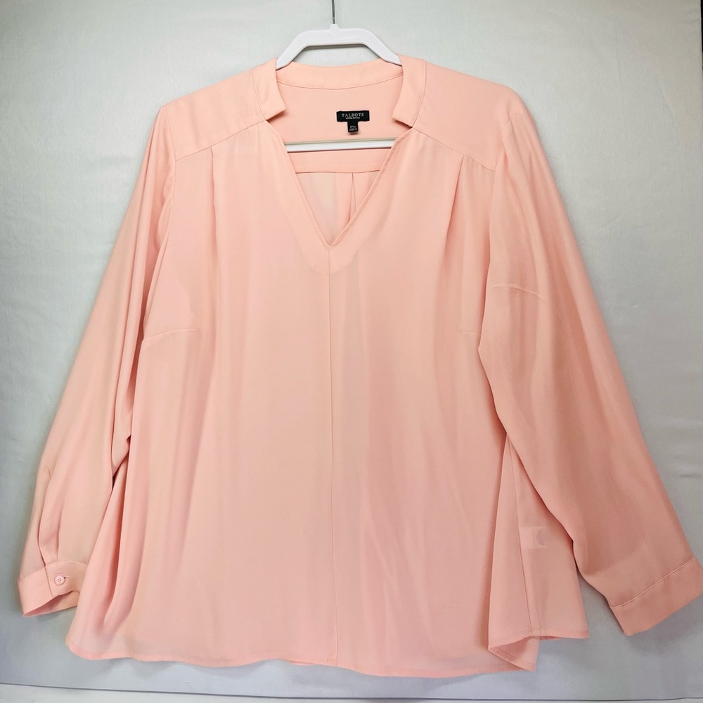 Talbots Light Peach V-Neck Blouse
